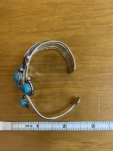 JTV Designer Sterling Silver 925 Turquoise Large Cuff Bracelet BBJ Southwestern - Picture 9 of 15