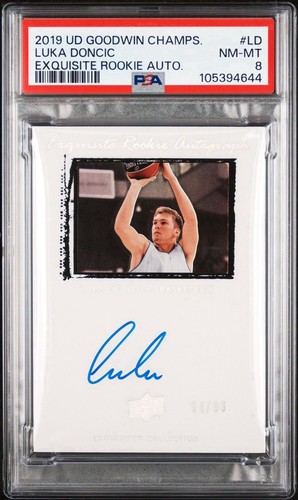 2019 Upper Deck Exquisite Collection Luka Doncic Rookie RC /99 PSA 8