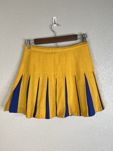 Vtg 50s 60s Cheerleader Cheer Uniform Sweater Skirt Gold Blue Bobcats - Picture 2 of 17