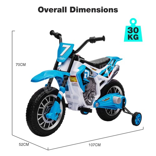 Kids Electric Ride On Car 12V Battery Powered Motorbike Toys Car Motorcycle Blue - Picture 5 of 10
