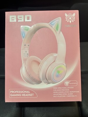 Wireless Cat Ear Headphones for Kids Foldable Bluetooth Headset Mic & Wired Mode