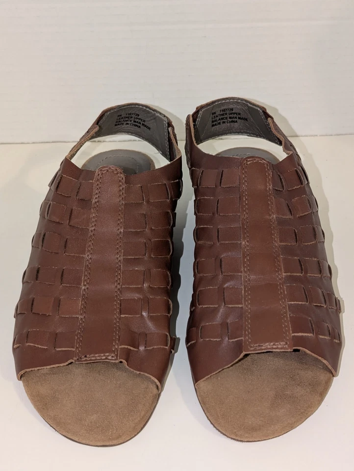 Array Women's Brown Weave Style Leather Sandals Size 9 Narrow NWOB - Image 2 of 4
