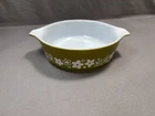 Vintage Pyrex Avocado Green Crazy Daisy 1 Pt Casserole - #471 -  No Lid