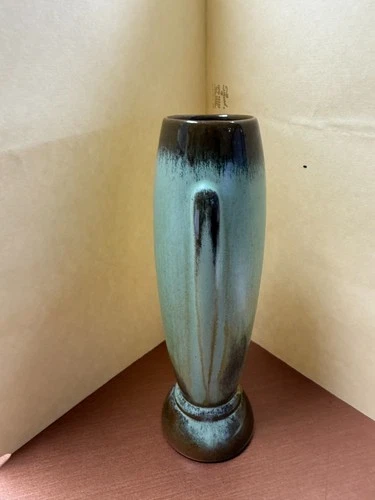 FRANKOMA POTTERY MCM VASE #43 PLAINSMAN SEA FOAM GREEN CROUCUS BULLLET