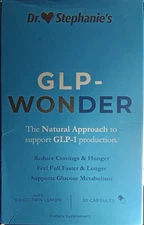 DR. STEPHANIE'S GLP-WONDER NATURAL WEIGHT LOSS SUPPLEMENT FEEL FULL 30 CAPSULES!