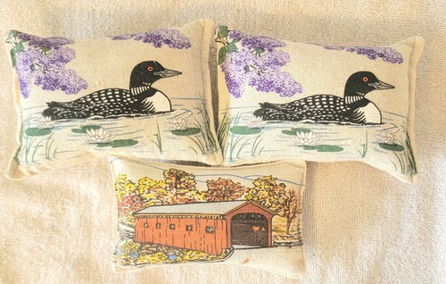 *IRREGULAR* Lote 3 Almohadas Bolsa Abeto Bálsamo Puente del Paine Loon Lila Hecho en Maine - Imagen 2 de 5