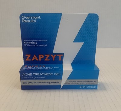 ZAPZYT Maximum Strength Acne Treatment Gel Oil Free Clear Acne & Pimples 1 OZ