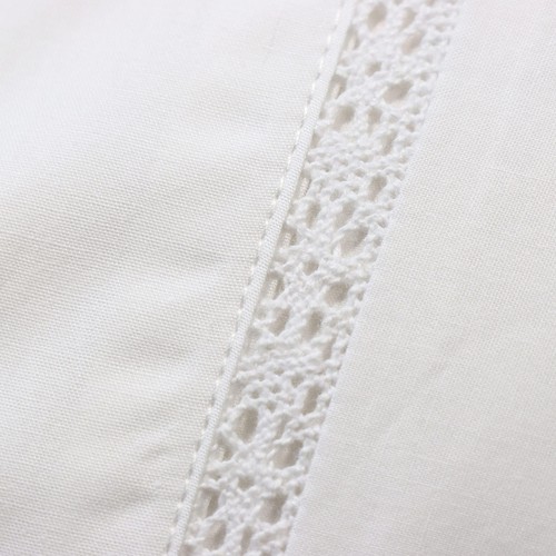 White Lace Pillowcases Standard Size Set of 2, 100% Cotton White Eyelet Pillo... - Picture 3 of 7