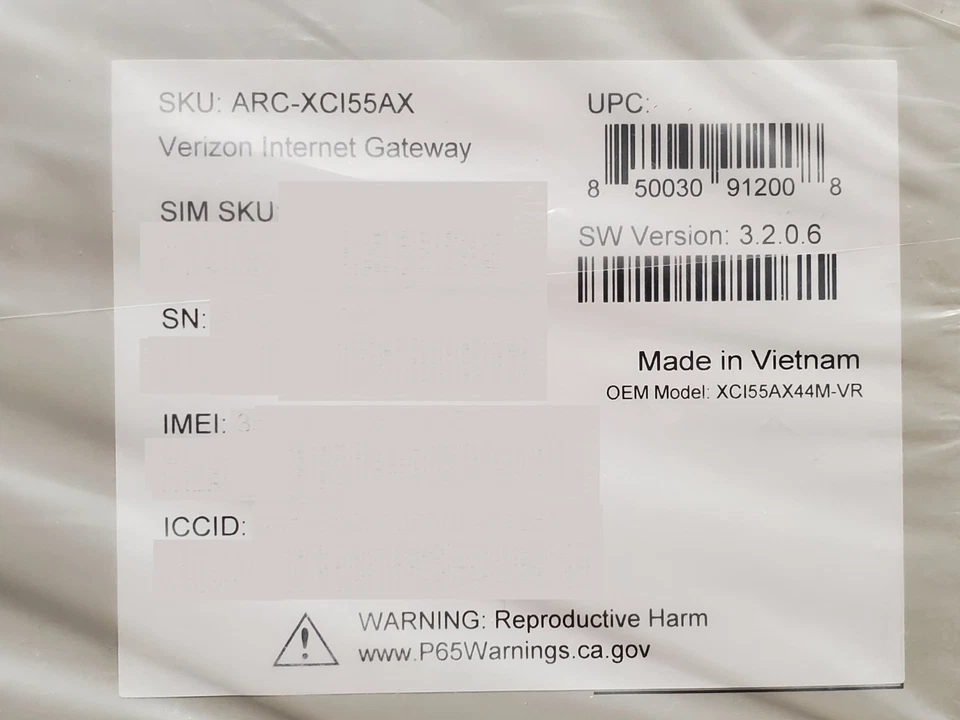 Verizon 5G Internet Gateway 1300 Mbps ARC-XCI55AX Wi-Fi 6 Router Home & Business - Image 4 of 4