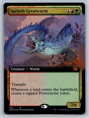 Sarinth Greatwurm (arte extendido) Holo M The Brothers' War 358 casi nuevo - Imagen 1 de 2