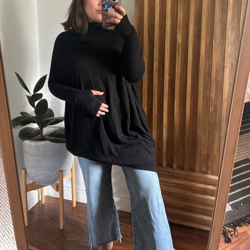 AAKASHA Asymmetrische Strick Tunika Lagenlook Kleid. Größe L - Bild 4 von 12