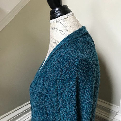 Anthropologie Far Away Too Close Pauline Cardigan Sweater Womens Small Teal Blue - Picture 8 of 10