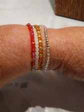4pcs/set Fashion Stretch Bracelets For Women New Glass Beads