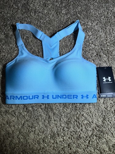 Women's Under Armour Crossback High Support Sports Bra Blue Size 34B MSRP $50 - Picture 4 of 9