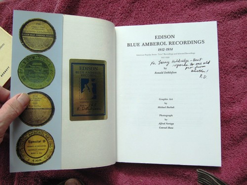 SIGNED Ronald Dethlefson EDISON BLUE AMBEROL RECORDINGS Cylinder Slips 1912-1914 - Picture 2 of 8