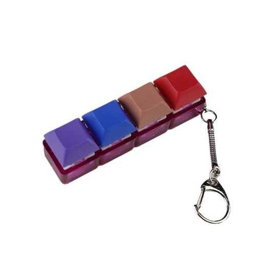4-Keys Mechanical Keyboard Key Toy Keychain Party Stress Relief DIY Fidget - Afbeelding 18 van 34