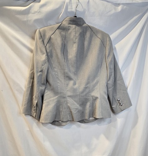 White House Black Market Blazer Skirt Set Size 2/4 Gray Pencil Skirt Lined - Picture 6 of 14