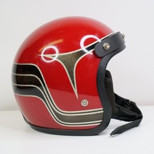 Vtg Abaddon Snowmobile Motorcycle Helmet Red Metal Flake Original USA Rare Ski