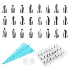 24pcs Icing Piping Nozzles Tool Set Cake Sugarcraft Decorating Pastry Tips Kit