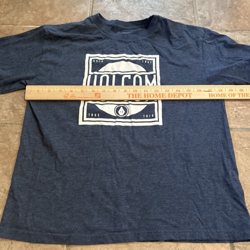 Volcom Boys Youth Large T Shirt Blue With Print Preowned Good Short Sleeve Used - Picture 3 of 5