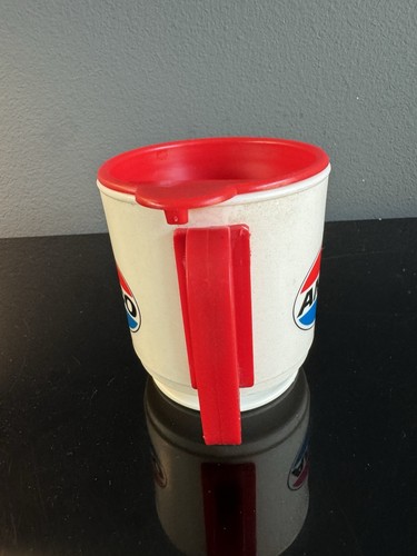 NEW Vintage AMOCO Coffee Travel Mug + Sip Lid 3.75" Tall Whirley Industries USA - Picture 3 of 5