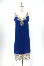 VTG Y2K Express Womens Silk Slip Dress XS Lace Coquette Whimsy Fairy Romantic