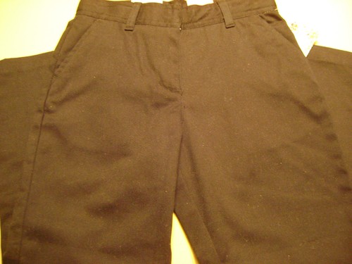 NWT GIRLS LIZ CLAIBORNE NAVY BLUE UNIFORM PANTS SIZE 6X REGULAR-ADJUSTABLE WAIST - Picture 2 of 2