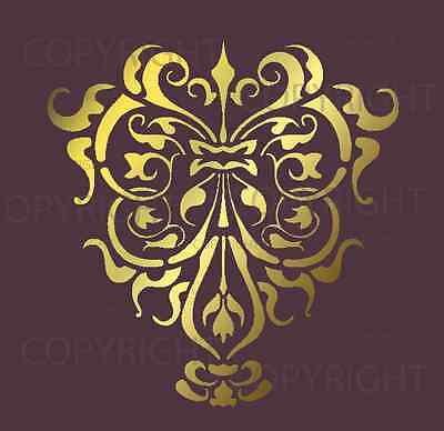 Choose Custom Size LARGE WALL DAMASK STENCIL PATTERN FAUX MURAL DECOR #1018
