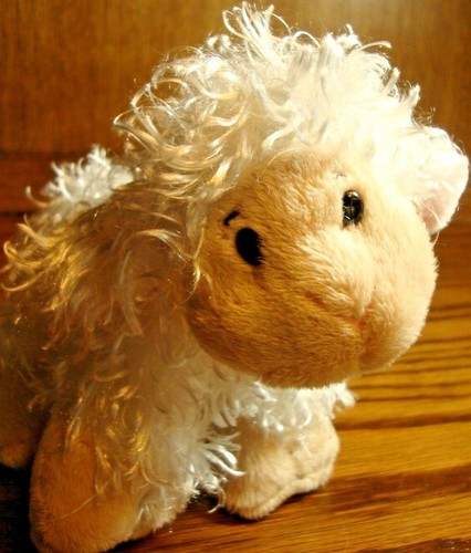 Small Ganz Webkinz Lil’Kinz Plush HS201 Lamb White w/Pink Ears~Tan Face/Feet 623 - Picture 2 of 7