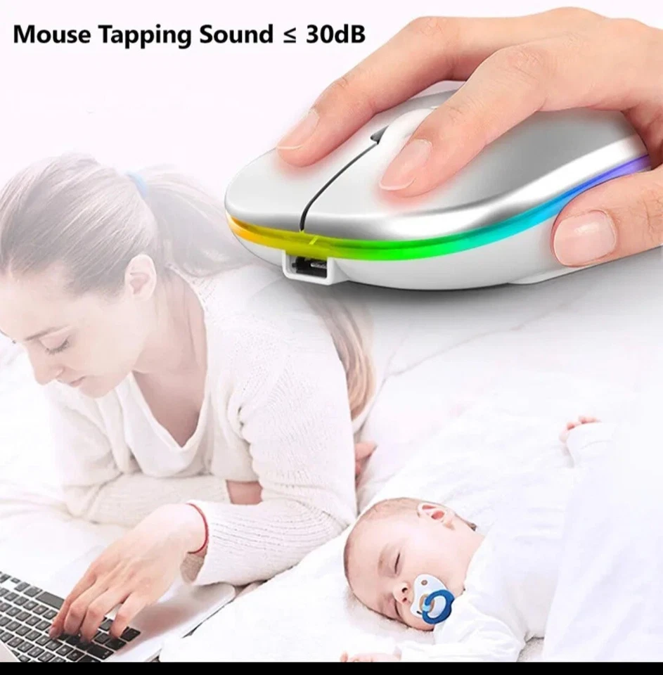 KBCASE Mouse for iPad, Wireless USB C Bluetooth LED Mouse, Type C... - Image 2 of 4