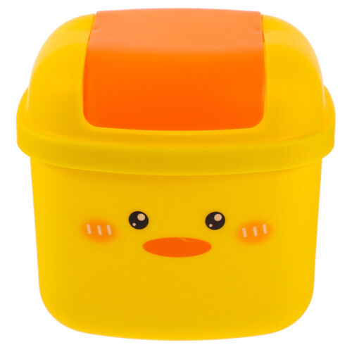 Petite poubelle en plastique jaune canard bureau jolies mini poubelles - Photo 1/12