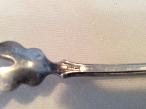   SL & GH Rogers Co  RARE Silverplate 1900 Puritan  PICCALILLI SERVING FORK 9” - Picture 5 of 5