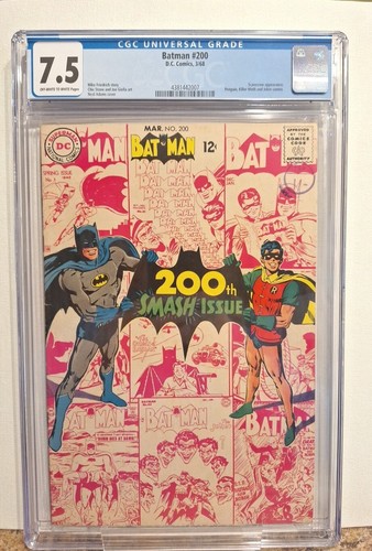 BATMAN #200 CGC 7,5 DC! 1968 Neal Adams copertina spaventapasseri Joker pinguini camei! - Foto 3 di 4
