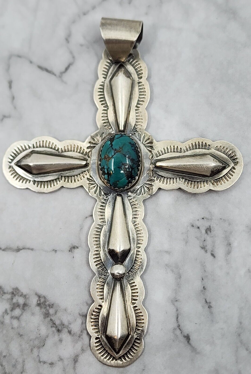 Important Cross Christian Sterling Silver Cross Vintage Native American Navajo Ring Important Cross Christian Sterling Silver Cross Vintage Native American Navajo Ring