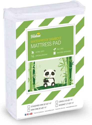 Biloban Premium Bamboo, Smooth & Soft Mattress Covers for BASSINET - Afbeelding 1 van 3