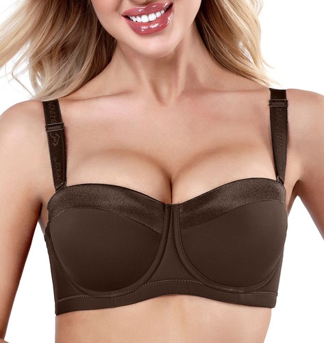 Women Push up Padded Bra Strapless Multiway Balconette Bra 34-46 B-C-D-E - Picture 23 of 24