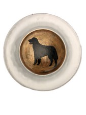 Flat Coated Retriever FCR Hand Painted Plate Original Art  10.5” Round