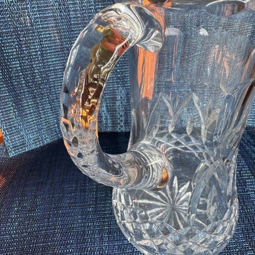 Vintage  Heavy Pressed Glass Crystal Pitcher, 9" Tall - Picture 7 of 9