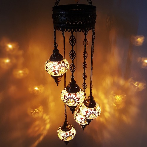 Moroccan Turkish Chandelier Glass Mosaic Ceiling Hanging Lamp Light FULL RANGE - Picture 157 of 203