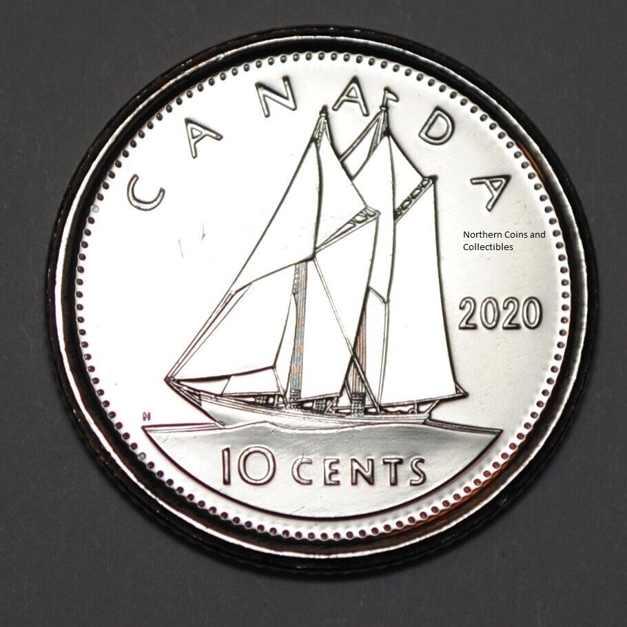 Canada 2020 BU Nice UNC 10 cent Canadian Dime from mint roll