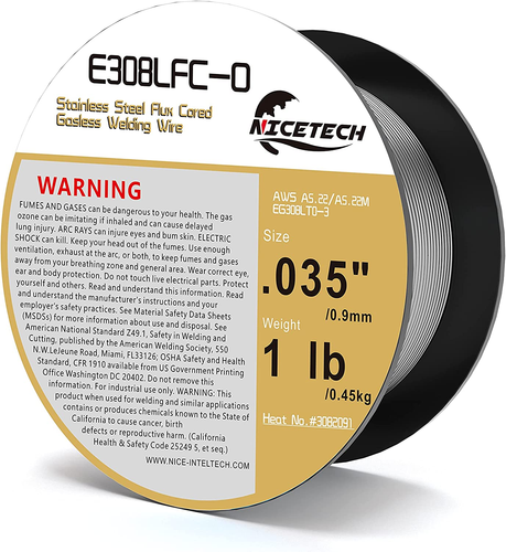 Gasless Flux Cored Welding Wire, Stainless Steel, E308LFC-O. 035- Package of 1 - Picture 3 of 12