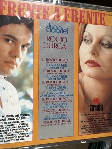 Frente a Frente Rocio Durcal Juan Gabriel 1994 RCA Ariola CD Sealed - Picture 4 of 6