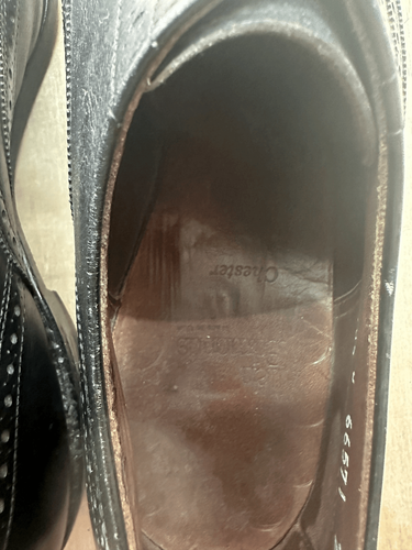 ALLEN EDMONDS CHESTER BLACK LEATHER WINGTIP OXFORDS DRESS SHOES US MENS SZ 10D - Picture 5 of 8