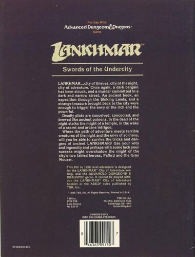 CA1 SWORDS OF THE UNDERCITY LANKHMAR EXC+! Vintg D&D TSR Dungeons Dragons Module - Picture 3 of 3