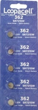 Loopacell 362-361 1.55v Battery (SR721SW) Pack of 5 Batteries
