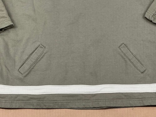 Vintage Utility Wear Knit V Neck Sweater Youth Size XL 14-16 Green Beige Pockets - Picture 7 of 7