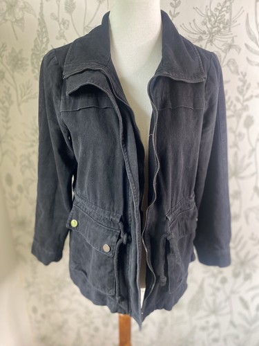 ModCloth Size Medium Black Escape Into Nature Full Zip Utility Jacket - Picture 4 of 9