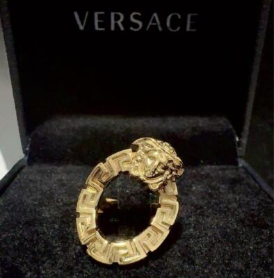 Used VERSACE Medusa Ring for Women Size JP #9 / US #5 Gold Color Jewelry