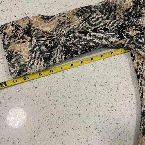 Joseph Ribkoff Zip Bomber Suit Jacket Leopard Sparkle Sequins Print Size 12 - Picture 10 of 10