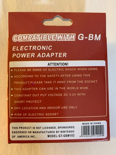 Nintendo Gameboy Advance Micro GBA Power Adapter Wall Charger - Picture 2 of 6